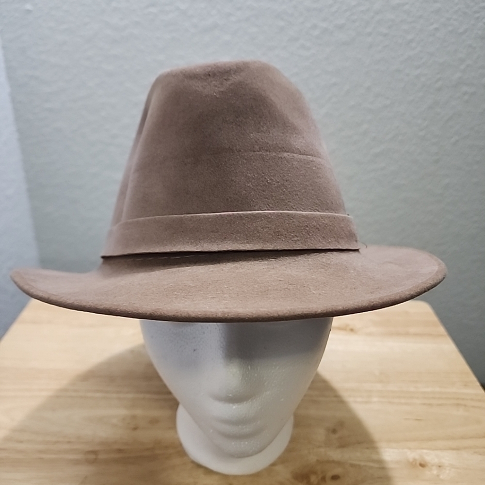 OVERLAND OUTFITTERS Western Hat Tan Women 100%  wool Sz 7/8